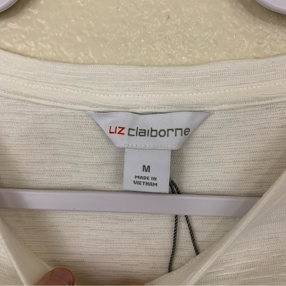 Liz Claiborne White Oversized Athleisure Soft Cozy Light Weight Sweater Size M - Picture 4 of 5